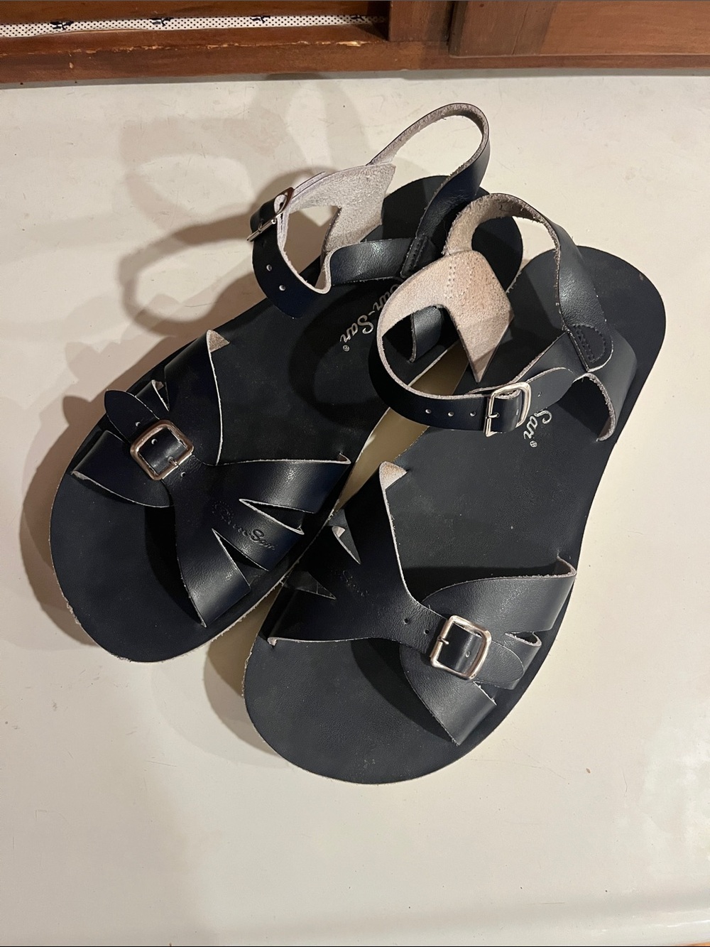 Navy Salt Water Sandals